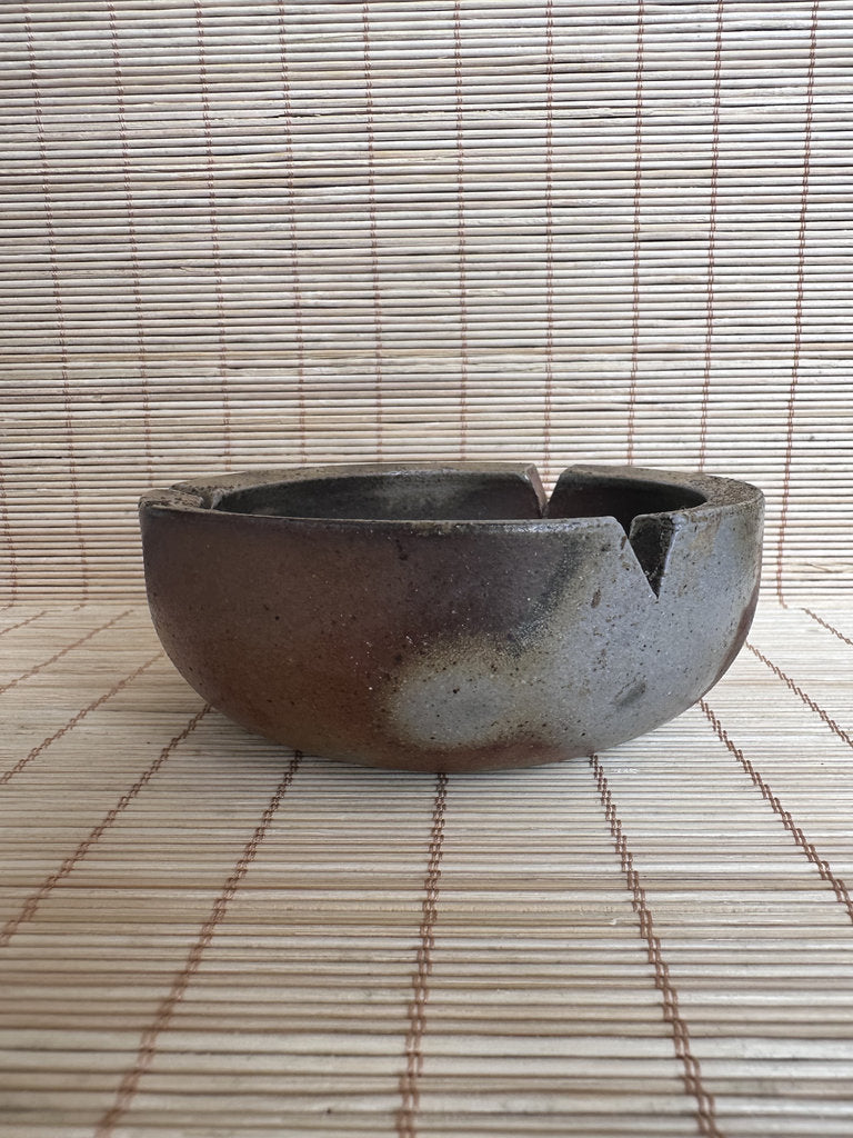 Japanese Bizen Ware Catch-All Dish | Ao-Bizen Sangiri Blue-Grey | Studio Mark | Yakishime Desk Tray | Wabi-Sabi Ceramic Bowl