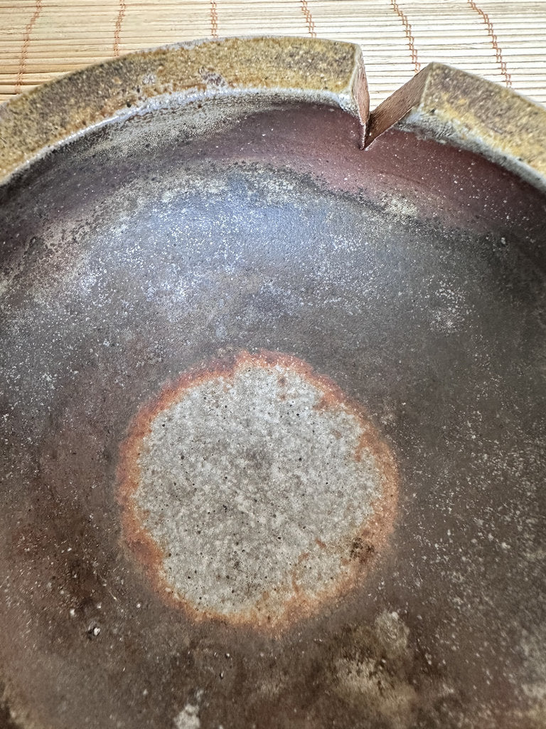Japanese Bizen Ware Catch-All Dish | Ao-Bizen Sangiri Blue-Grey | Studio Mark | Yakishime Desk Tray | Wabi-Sabi Ceramic Bowl