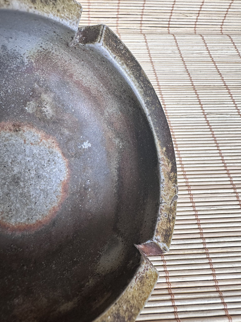 Japanese Bizen Ware Catch-All Dish | Ao-Bizen Sangiri Blue-Grey | Studio Mark | Yakishime Desk Tray | Wabi-Sabi Ceramic Bowl