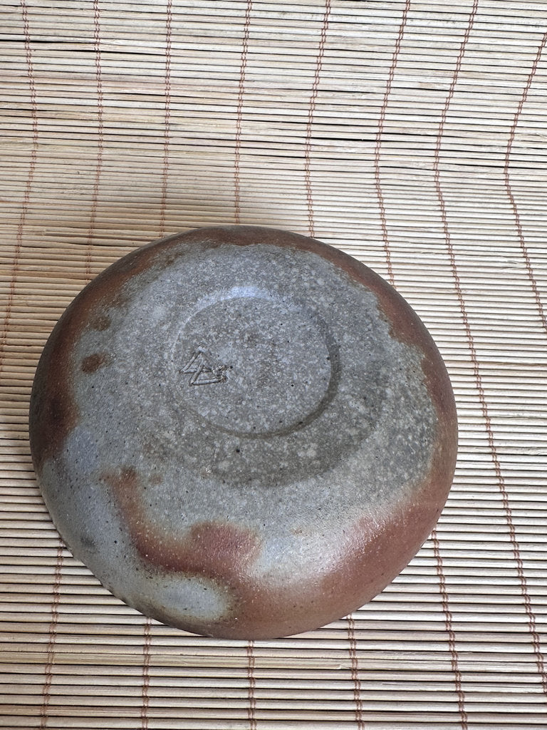 Japanese Bizen Ware Catch-All Dish | Ao-Bizen Sangiri Blue-Grey | Studio Mark | Yakishime Desk Tray | Wabi-Sabi Ceramic Bowl