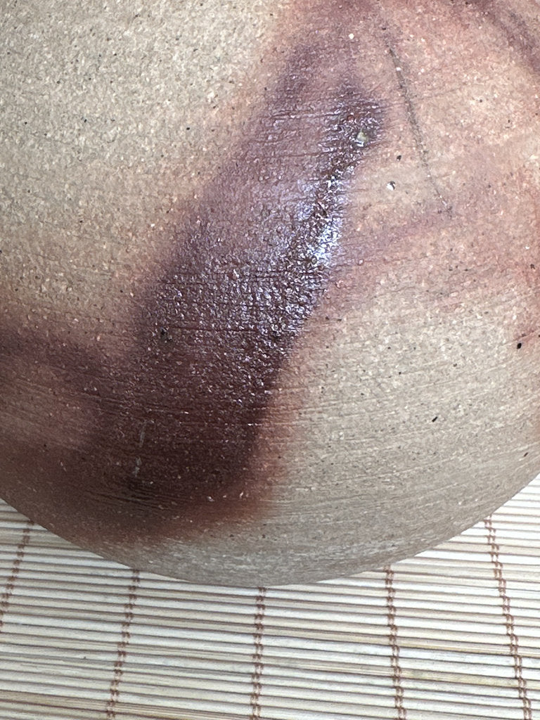 Japanese Moon Jar Vase | Yakishime Hidasuki Scarlet | Shigaraki Style | Six Ancient Kilns | Wabi-Sabi Tsubo | Wood-Fired Stoneware | Display Vase