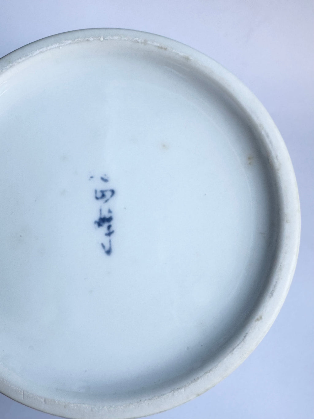 Arita Blue-and-White Landscape Vase . Hand-Painted Japanese Porcelain