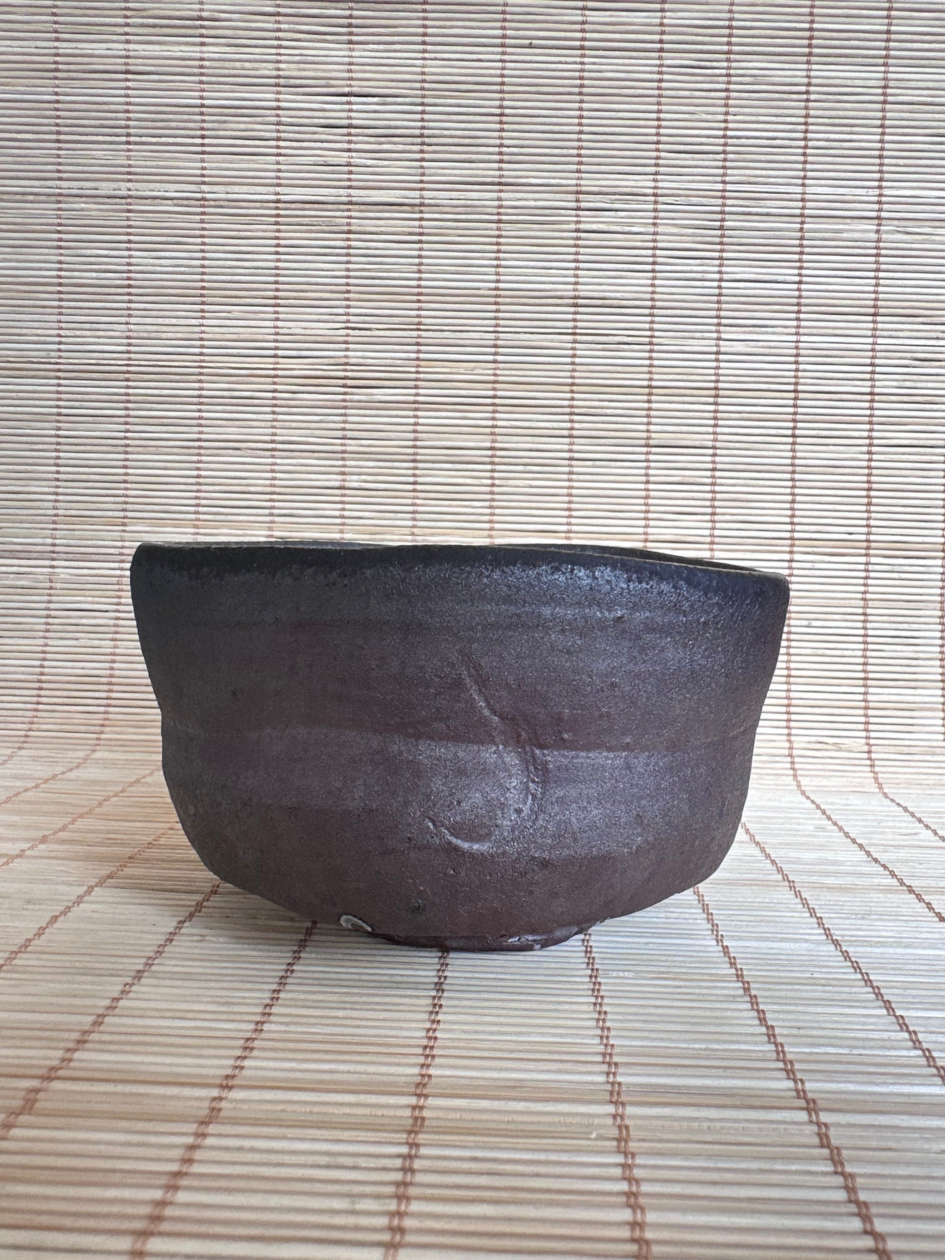 Bizen Chawan Tea Bowl Hai Kaburi Ash White Sangiri Black Anagama Wood Fired Wabi Sabi Matcha Bowl Signed Japanese Stoneware