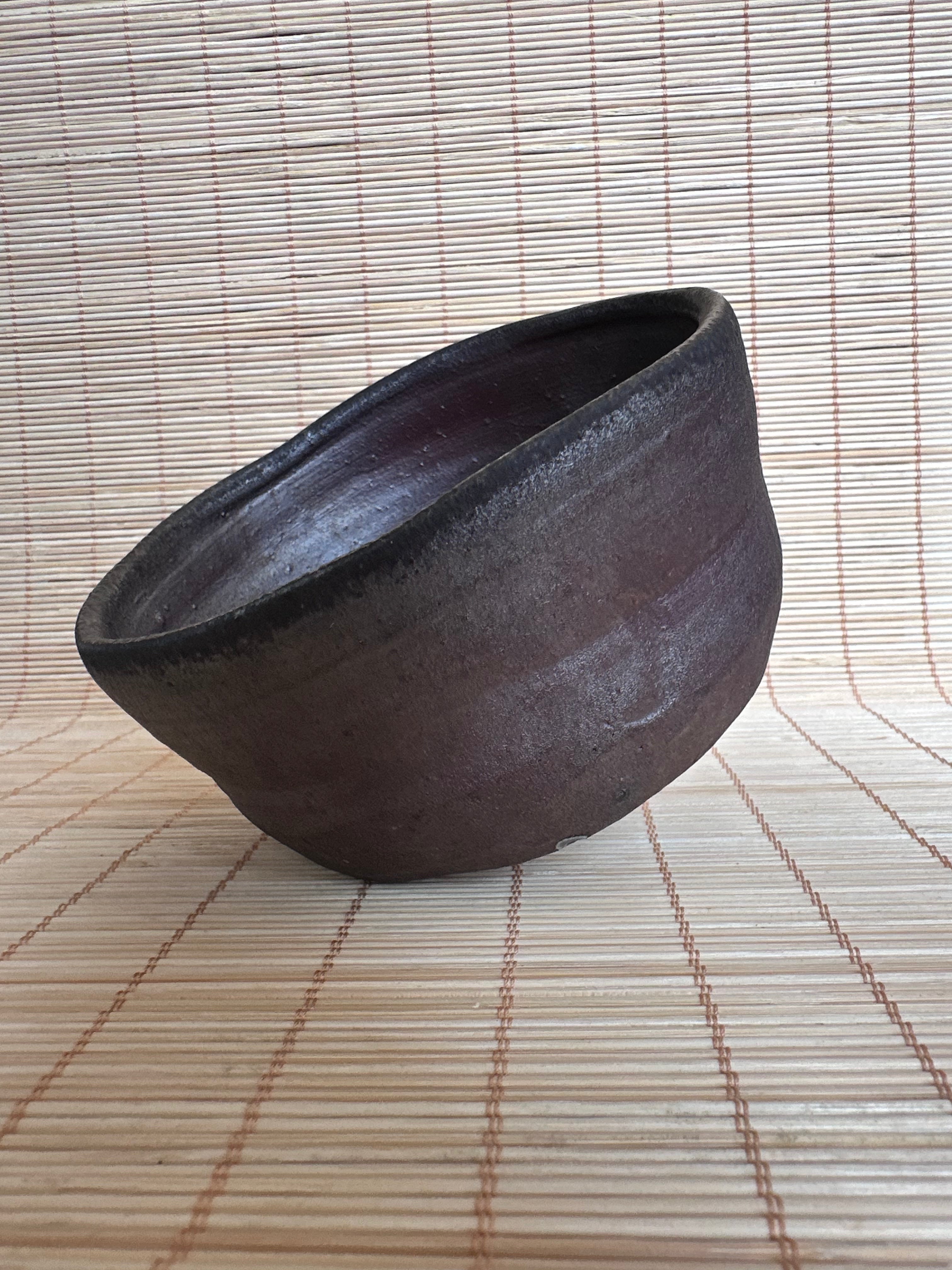 Bizen Chawan Tea Bowl Hai Kaburi Ash White Sangiri Black Anagama Wood Fired Wabi Sabi Matcha Bowl Signed Japanese Stoneware