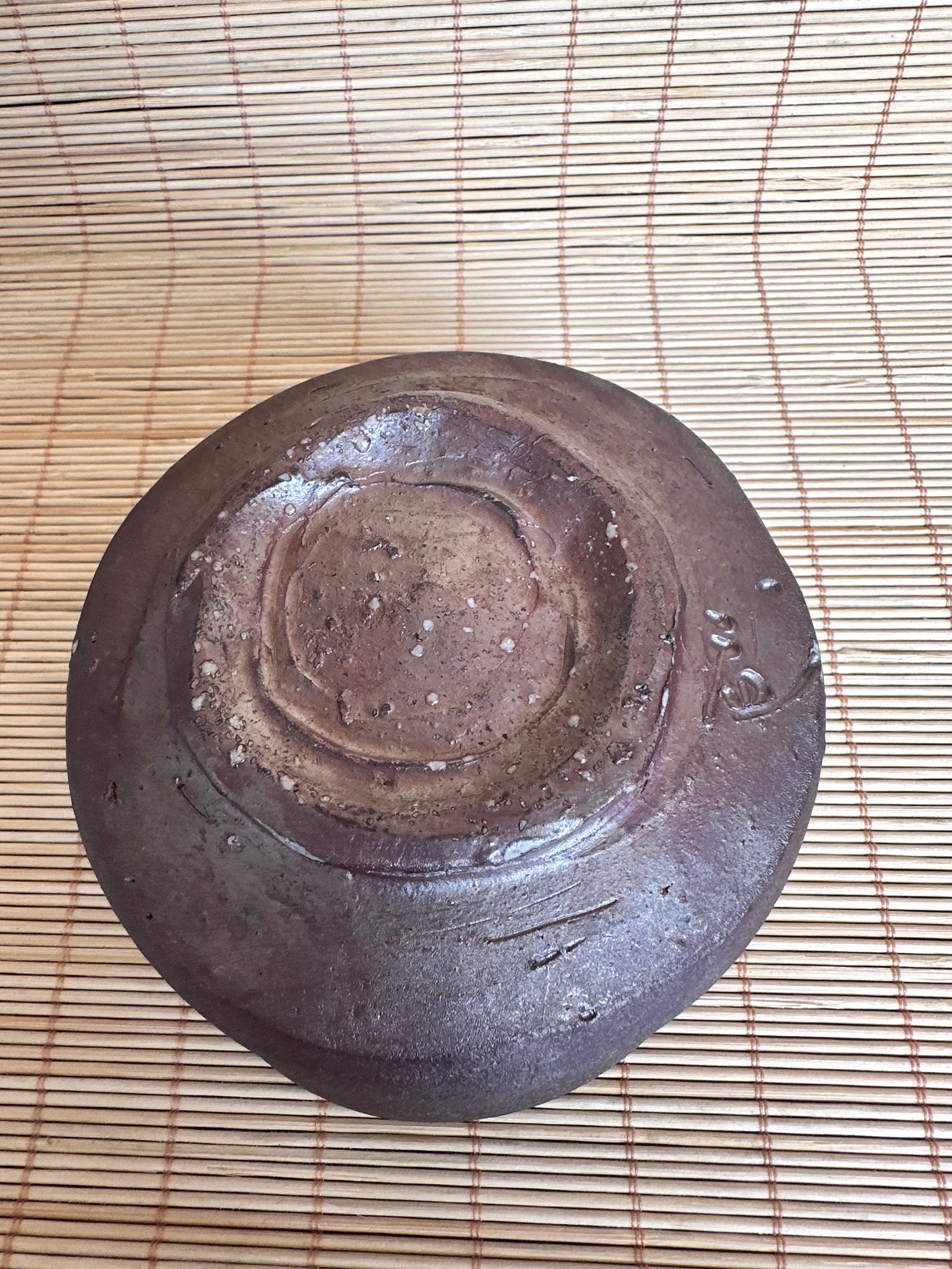 Bizen Chawan Tea Bowl Hai Kaburi Ash White Sangiri Black Anagama Wood Fired Wabi Sabi Matcha Bowl Signed Japanese Stoneware