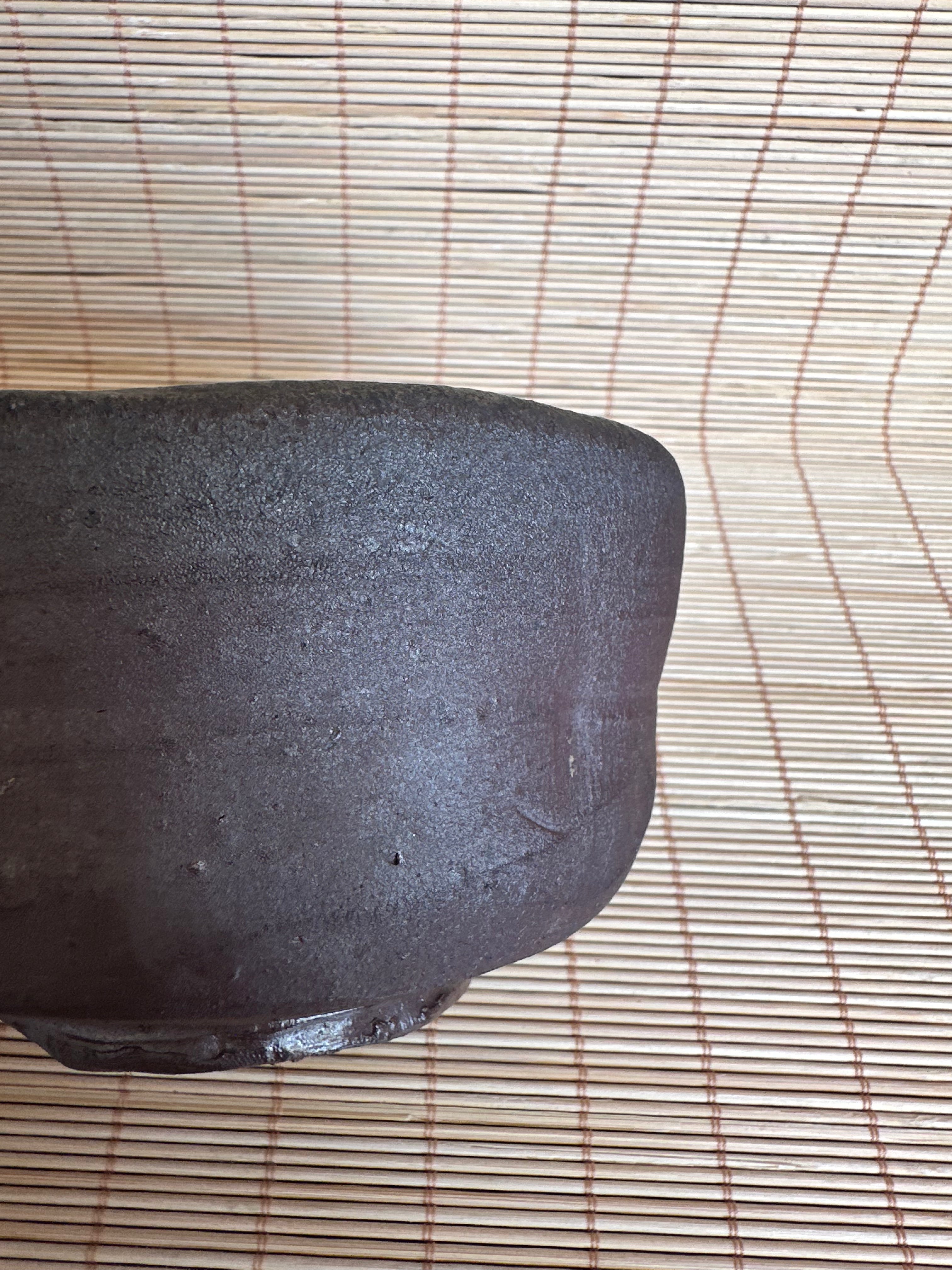 Bizen Chawan Tea Bowl Hai Kaburi Ash White Sangiri Black Anagama Wood Fired Wabi Sabi Matcha Bowl Signed Japanese Stoneware