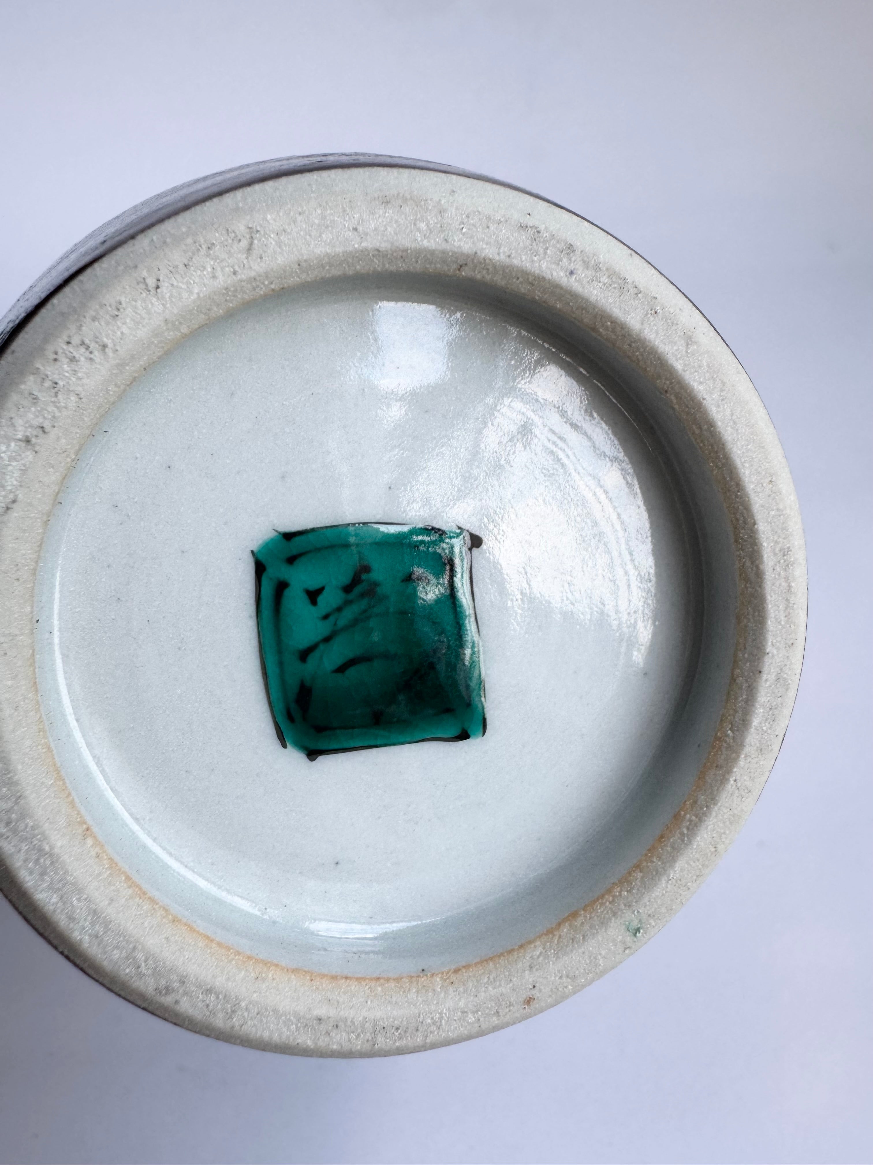 Handcrafted Black Glazed Mountain Vase . Japanese Studio Pottery