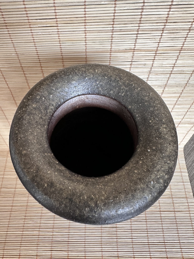 Bizen Yaki Tsubo Vase | Sangiri & Yohen Fire | Double Loop Handles | Japanese Ikebana Stoneware | Wabi-Sabi Unglazed Pottery