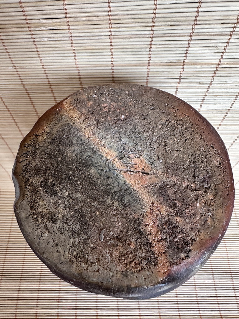 Bizen Yaki Tsubo Vase | Sangiri & Yohen Fire | Double Loop Handles | Japanese Ikebana Stoneware | Wabi-Sabi Unglazed Pottery