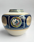 Kutani Porcelain Vase with Chrysanthemum & Dragon Motifs , Hand-Painted Japanese Art