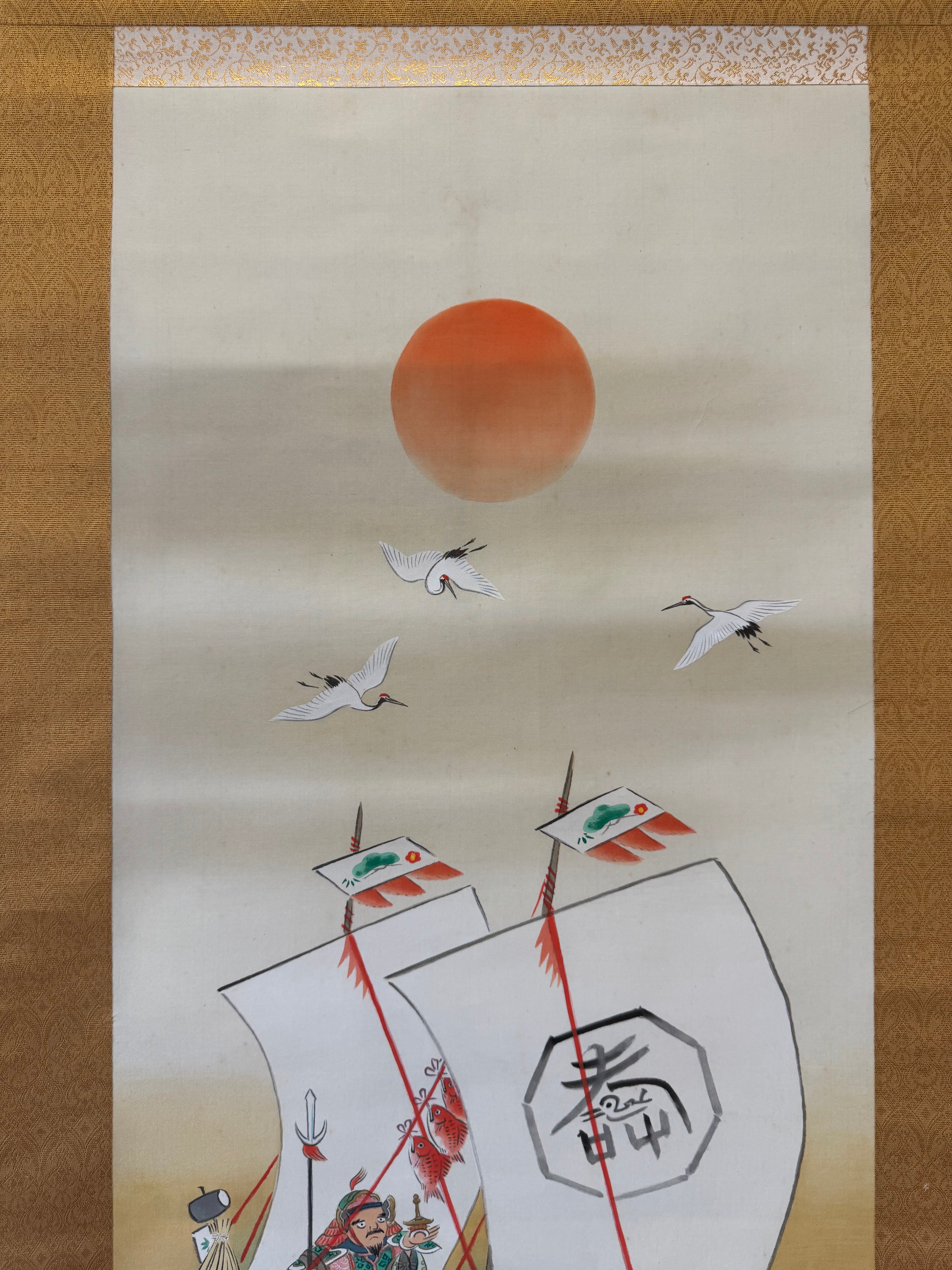 Japanese Shichifukujin Kakemono Scroll • Seven Lucky Gods on Takarabune