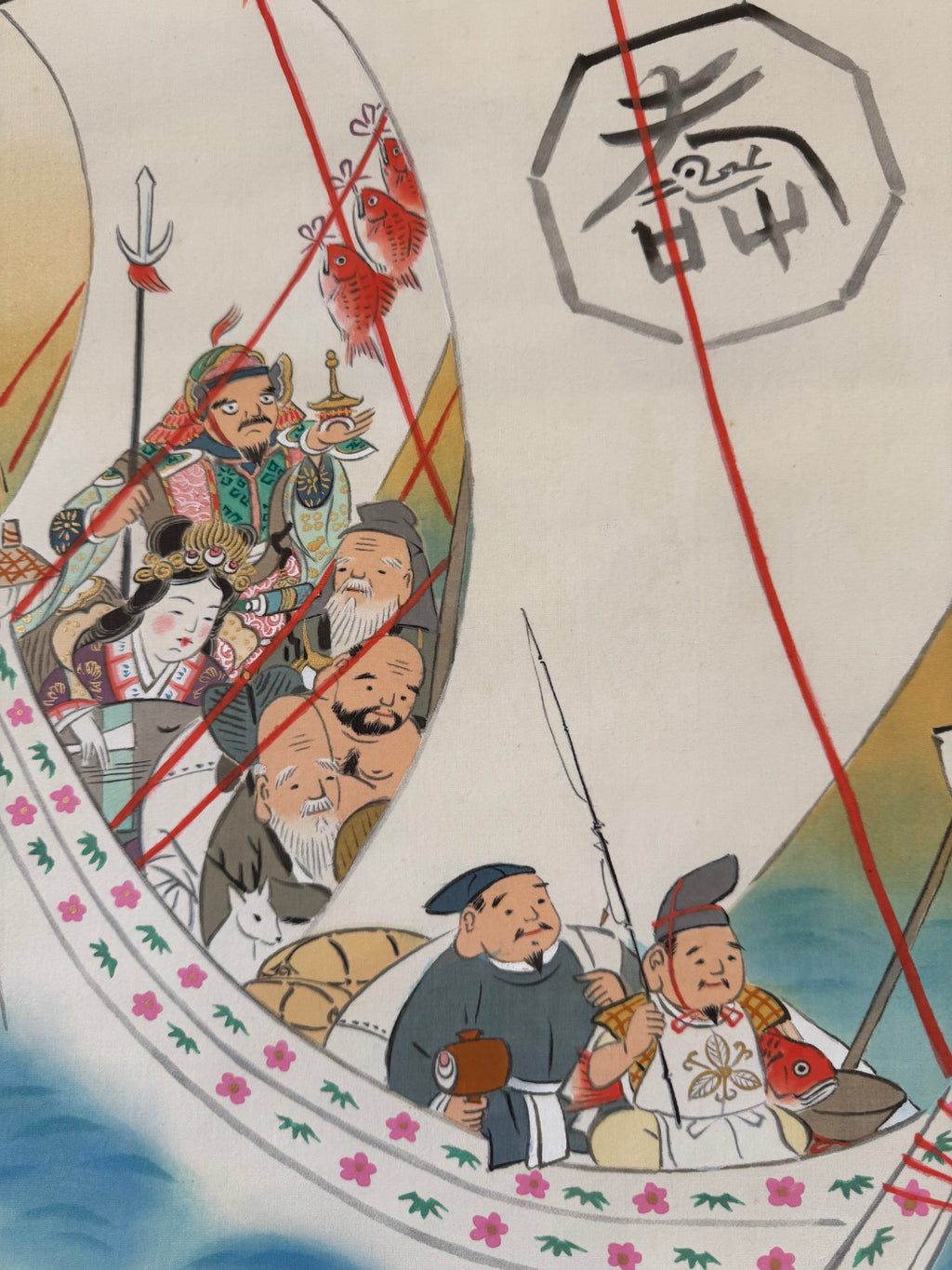 Japanese Shichifukujin Kakemono Scroll • Seven Lucky Gods on Takarabune