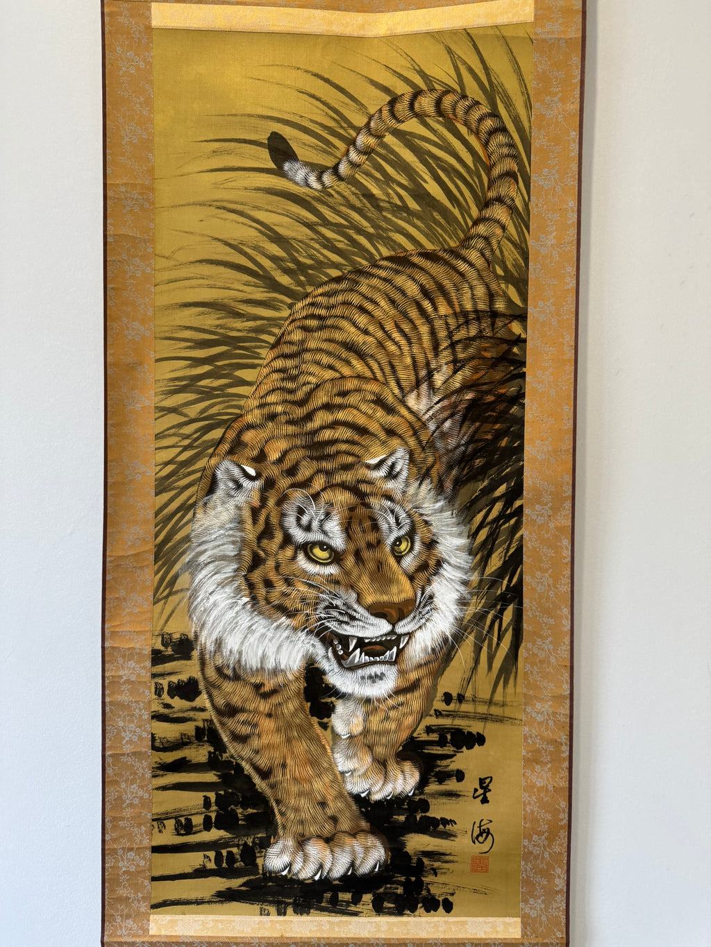 Japanese Tiger Kakemono • Ink Painting Scroll