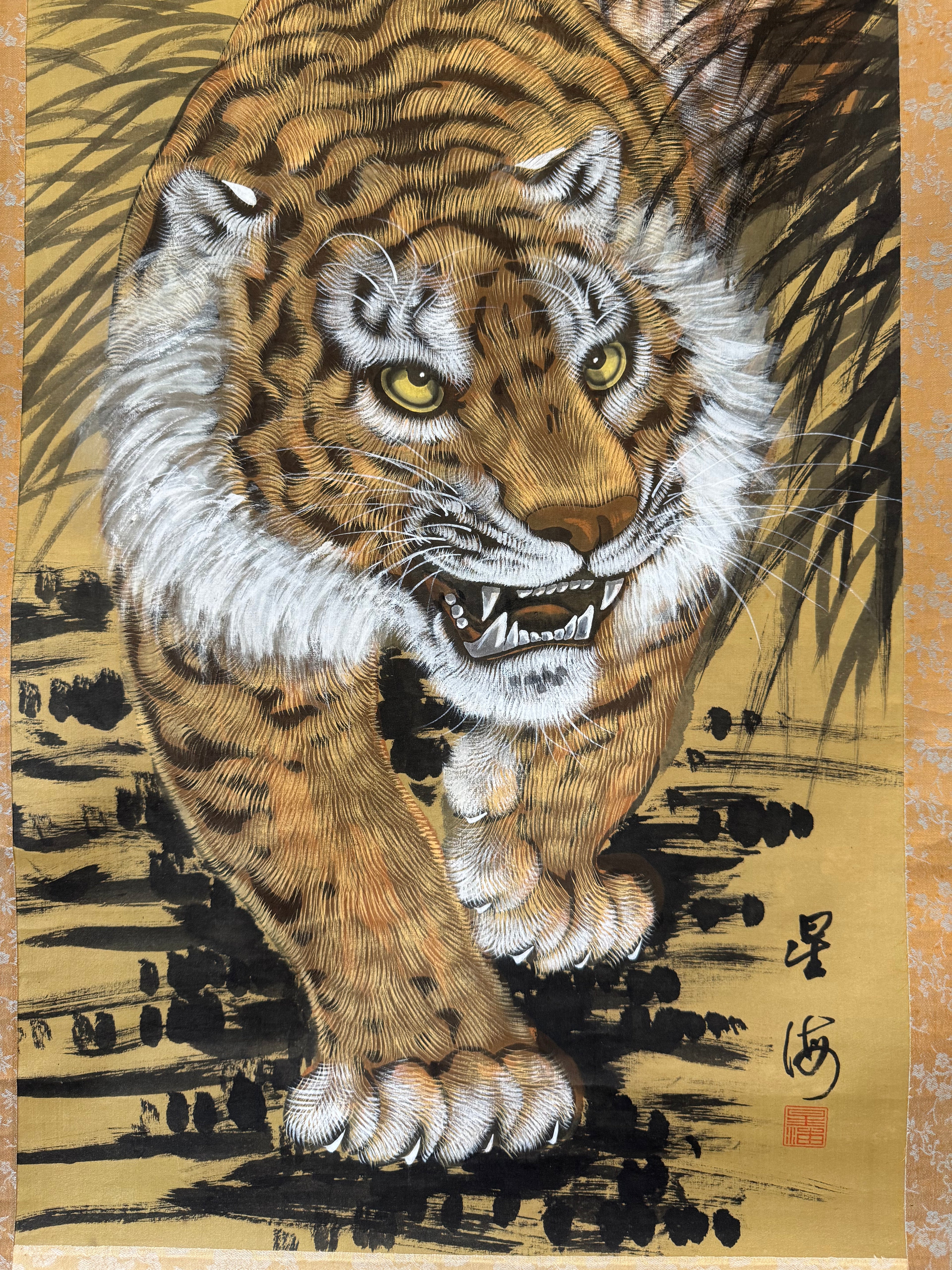Japanese Tiger Kakemono • Ink Painting Scroll