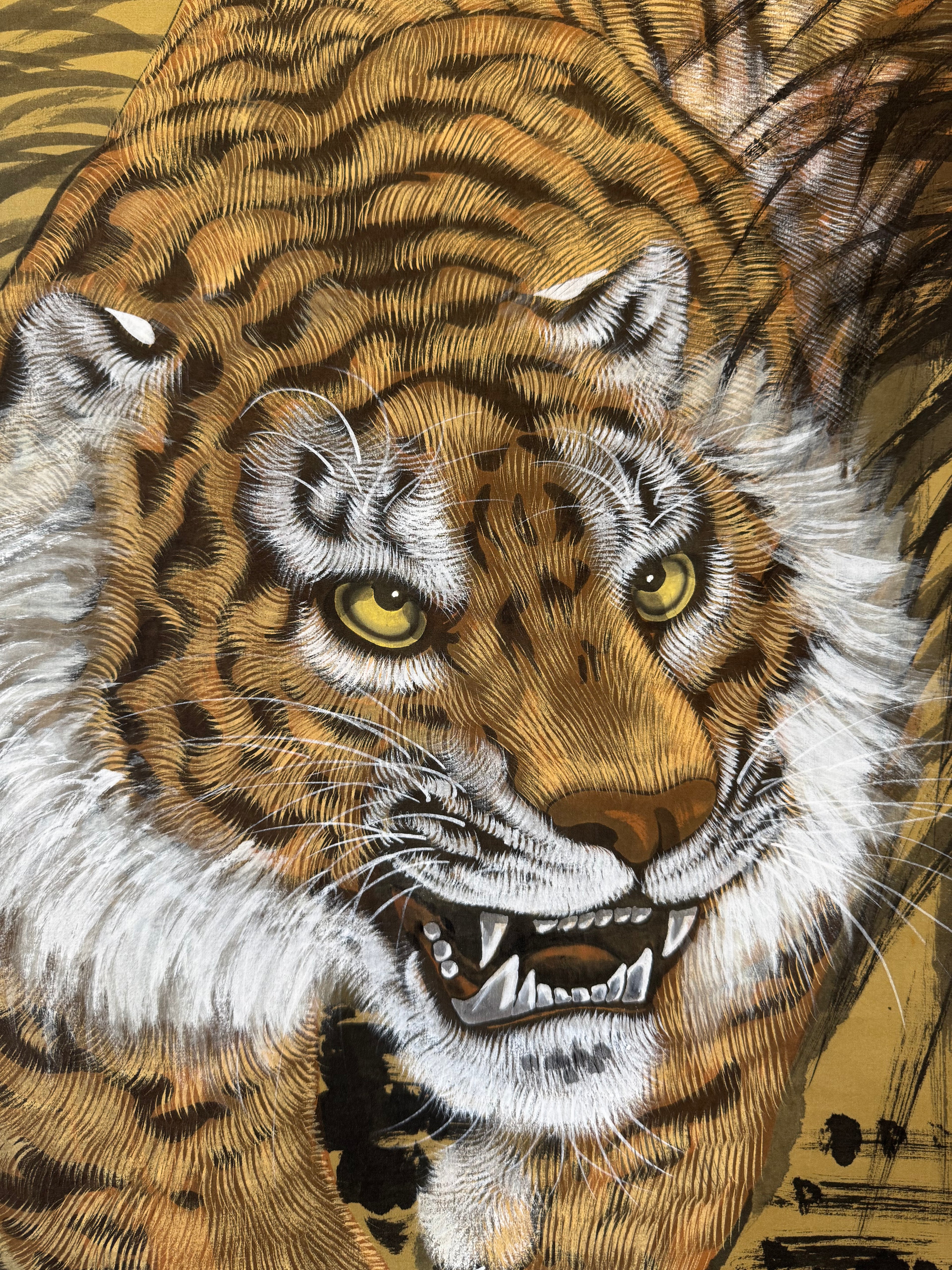 Japanese Tiger Kakemono • Ink Painting Scroll