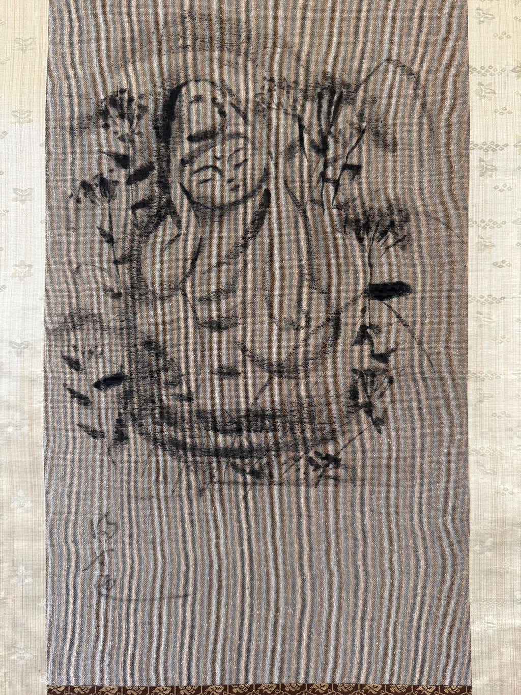 Japanese Kakemono • Carefree & Serene Character Scroll - Traditional Calm & Mindfulness Art