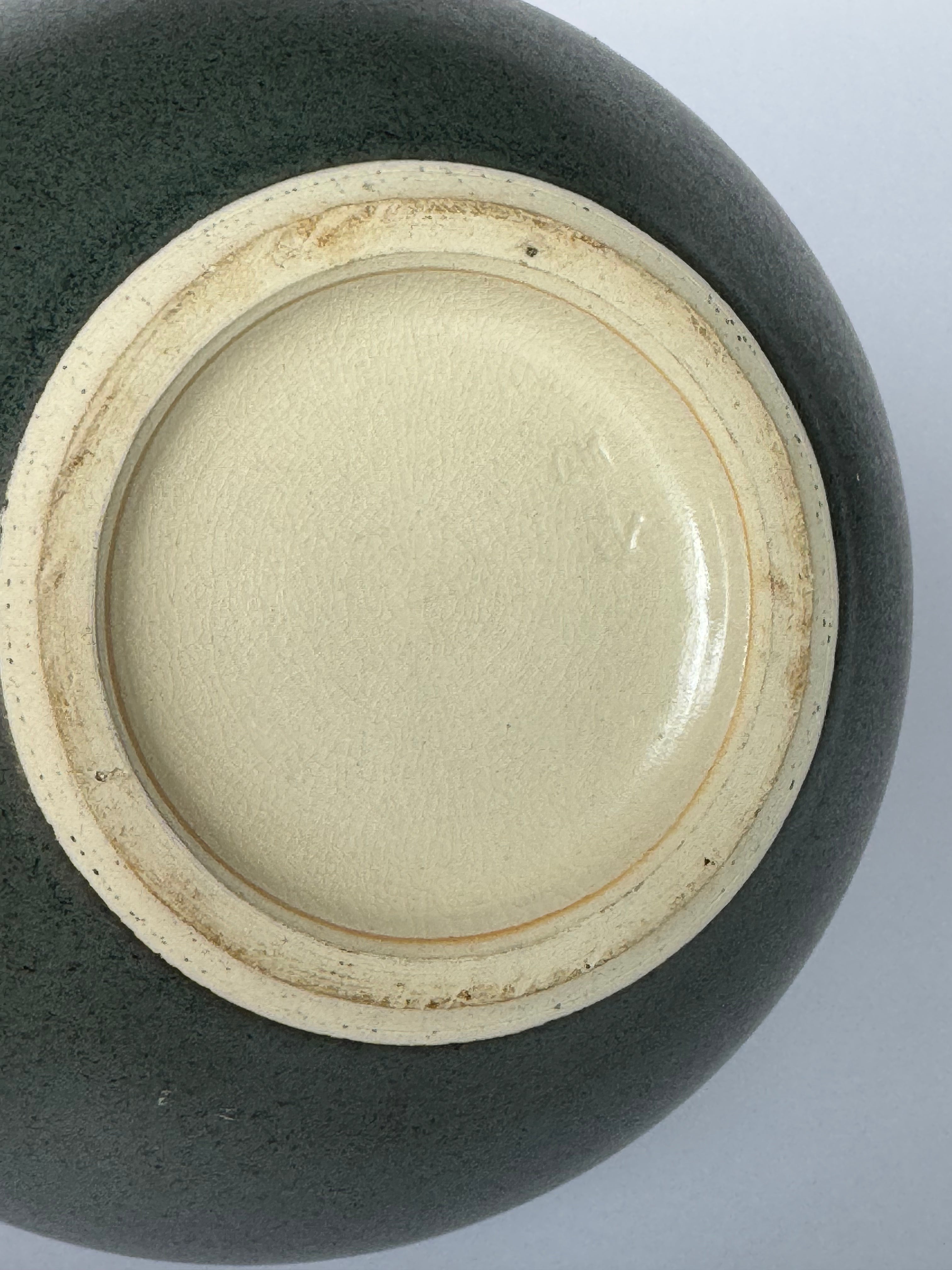 Small Green Ceramic Vase – Handmade Artistic Pottery with Freeform Brushwork