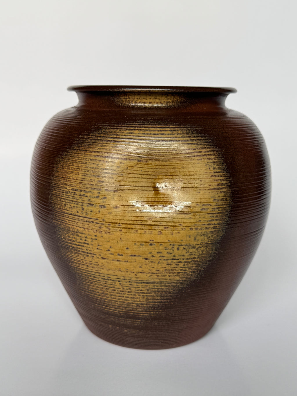 Small Rustic Brown Ceramic Vase – Handmade Red-Brown Natural Drip Glaze Pottery