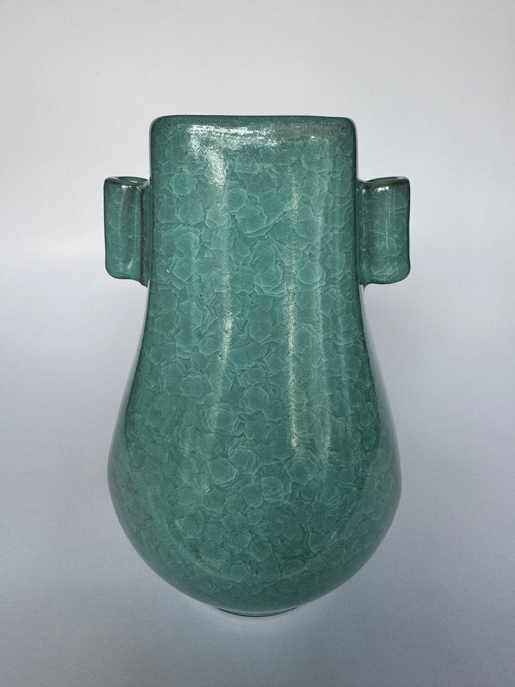 Celadon Crackle Glaze Vase Set – Handmade Green Ceramic Pair Symbolizing Harmony & Family Bond