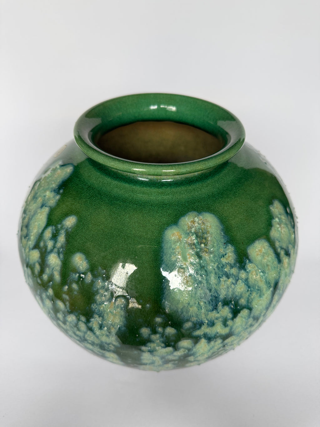 Shigaraki Aito Vase - Blue-Green Glaze Symbolizing Serenity & Prosperity | Chikoyaki