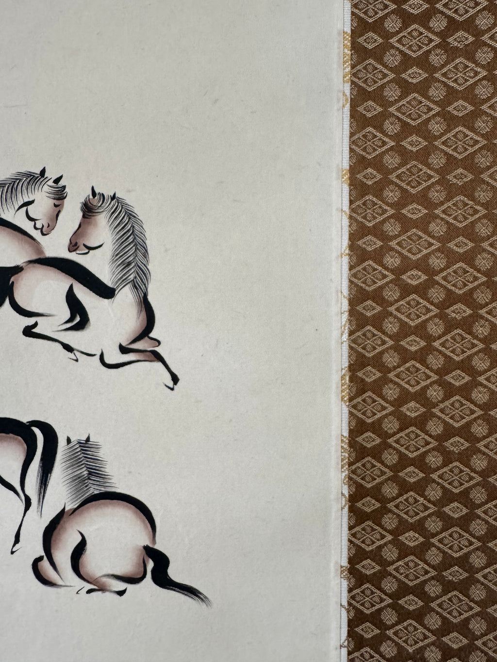 Japanese Horse Kanji Kakemono Print – Symbolic Ink Art Hanging Scroll