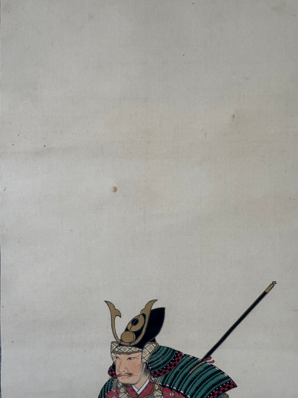 Japanese Samurai Kakemono Painting – Hand-Painted Warrior Hanging Scroll Art