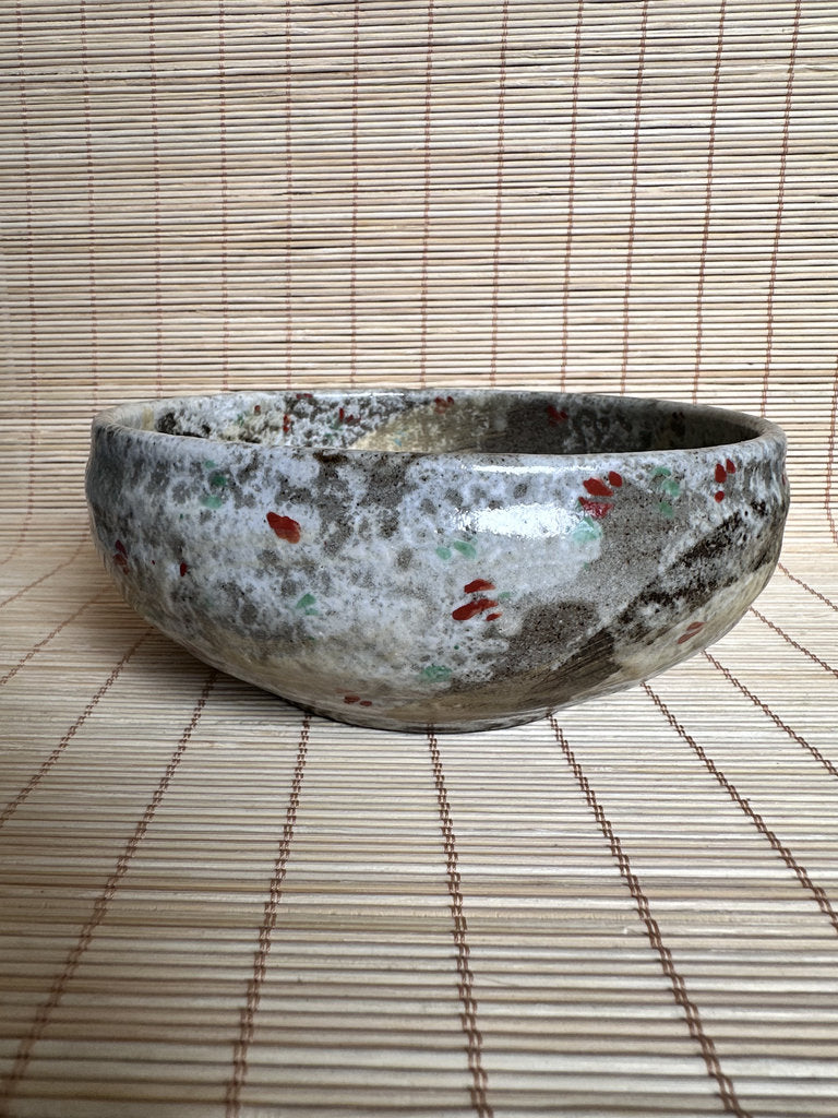 Vintage Japanese Matcha Chawan, Handcrafted Stoneware Tea Bowl with Spring Blossom Glaze, Wabi Sabi Tea Ceremony Bowl