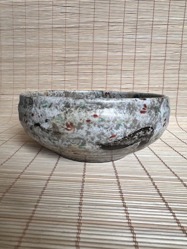 Vintage Japanese Matcha Chawan, Handcrafted Stoneware Tea Bowl with Spring Blossom Glaze, Wabi Sabi Tea Ceremony Bowl