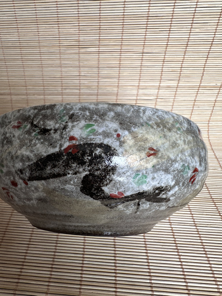 Vintage Japanese Matcha Chawan, Handcrafted Stoneware Tea Bowl with Spring Blossom Glaze, Wabi Sabi Tea Ceremony Bowl