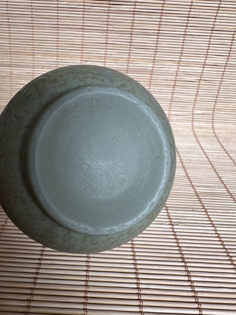 Vintage Japanese Sushi Restaurant Yunomi Teacup, Stoneware Cup with Wood Box