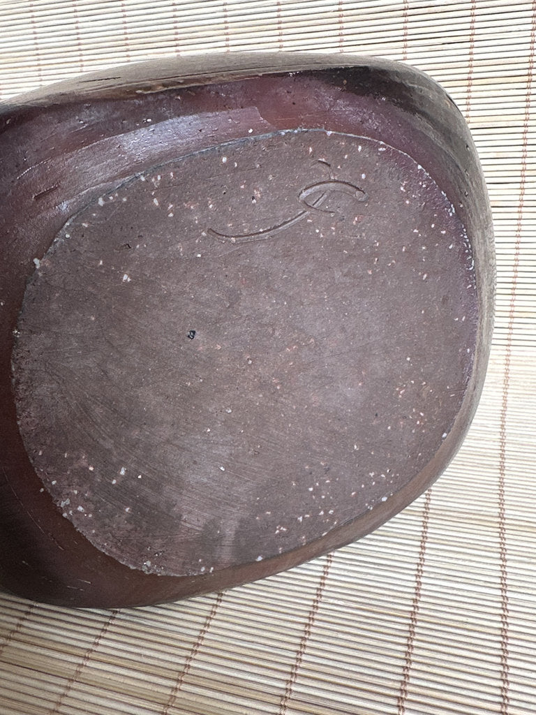 Vintage Japanese Bizen Ware Flask Vase, Inomata Masaaki, Signed Stoneware