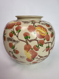 Vintage Japanese Kiyomizu-yaki Vase, Hand Painted Plum Blossom, Kyoto Ceramic