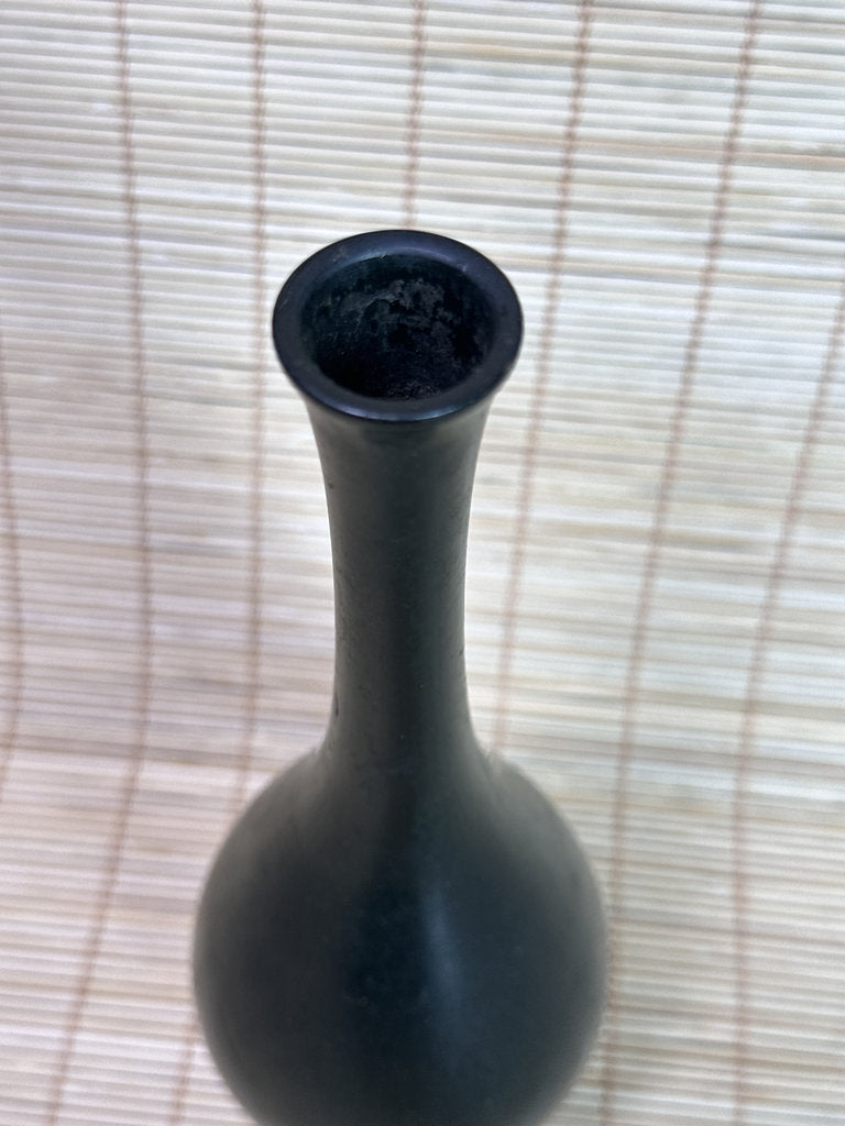 Vintage Japanese Bronze Bud Vase, Dated 1963, Sumitomo Corporation Gift