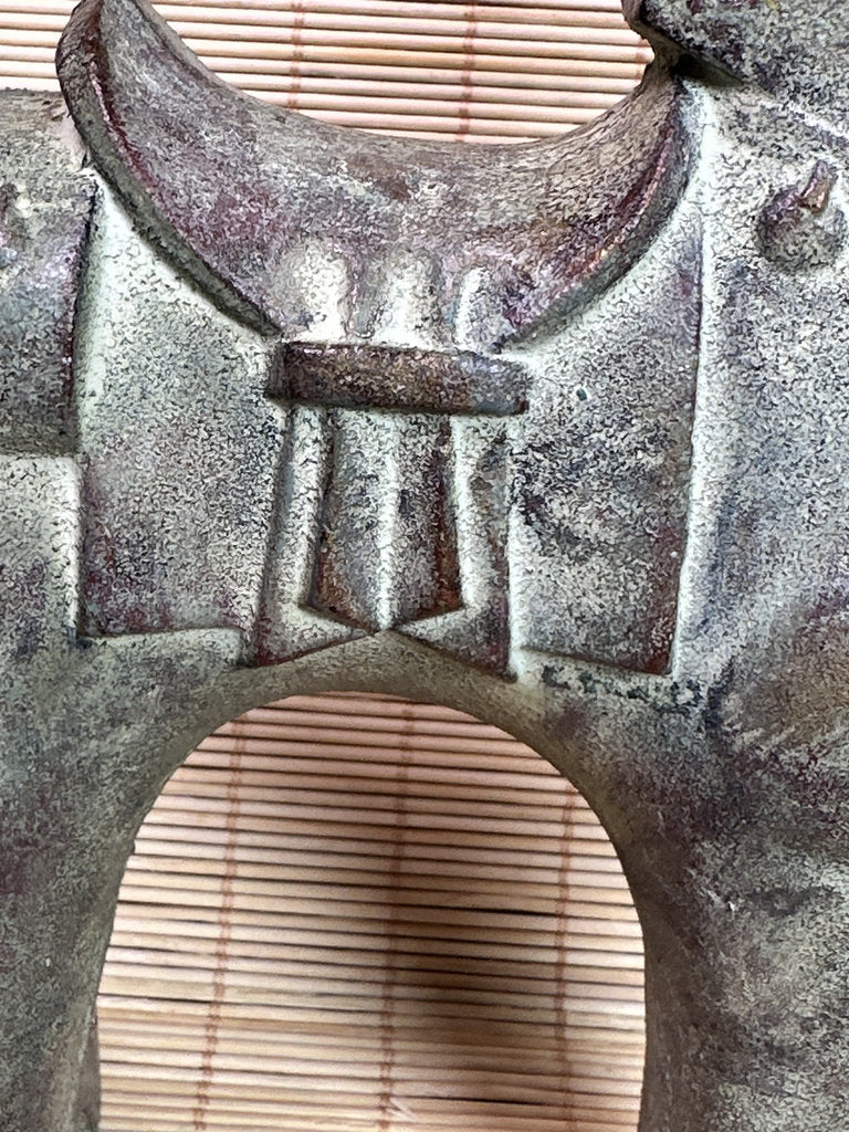 Vintage Japanese Bronze Haniwa Horse Statue, Kofun Era Style, Ancient Motif