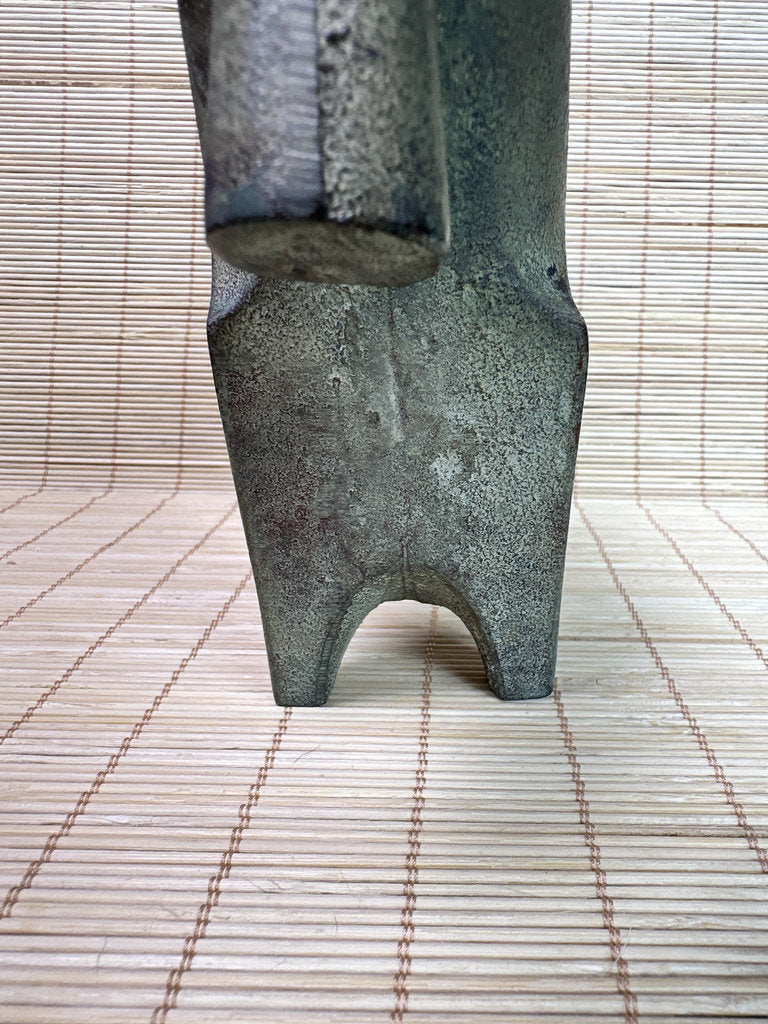 Vintage Japanese Bronze Haniwa Horse Statue, Kofun Era Style, Ancient Motif