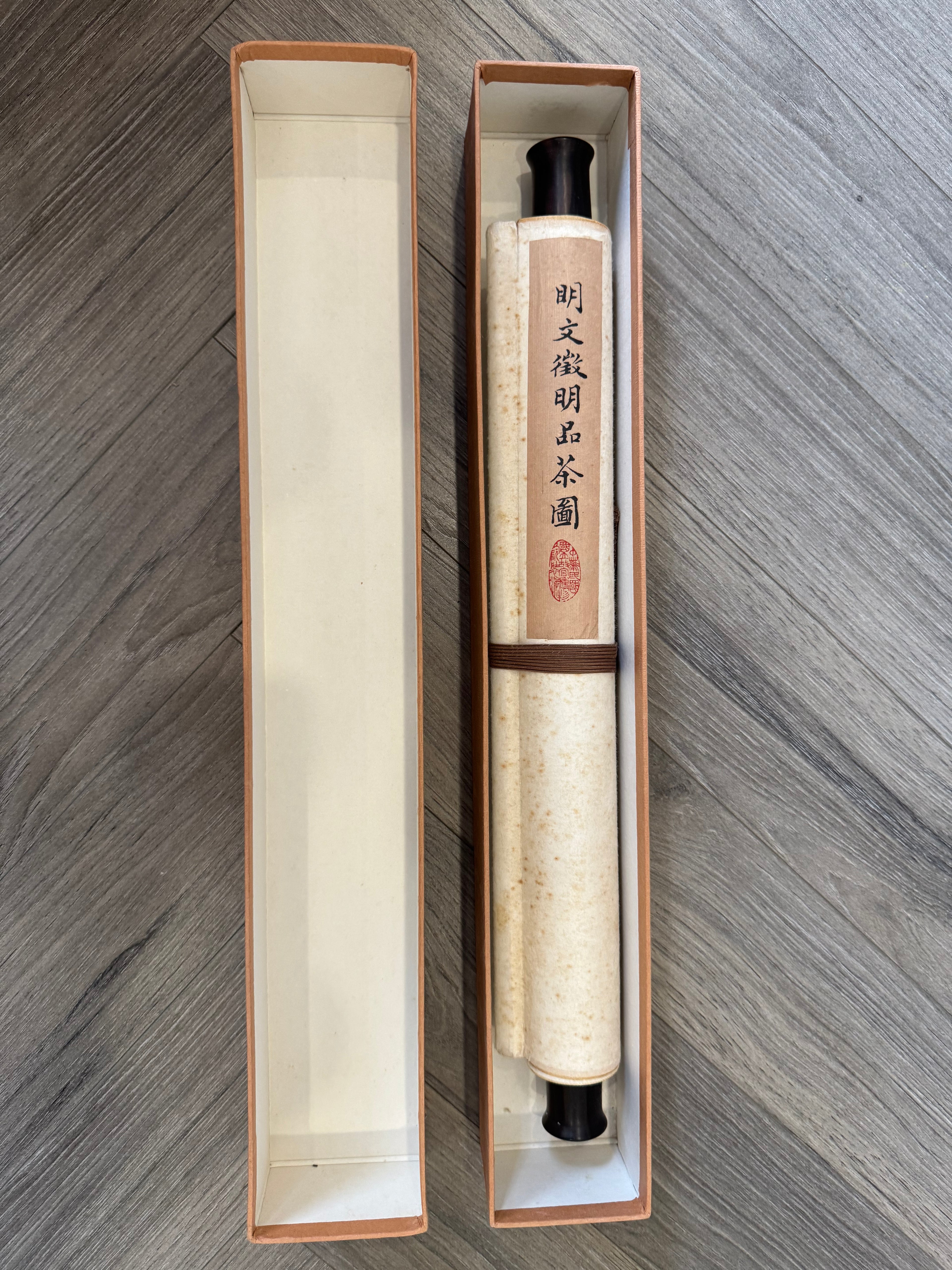 Japanese Landscape Kakemono with Calligraphy – Edo Literati Style Mountain Village Scroll