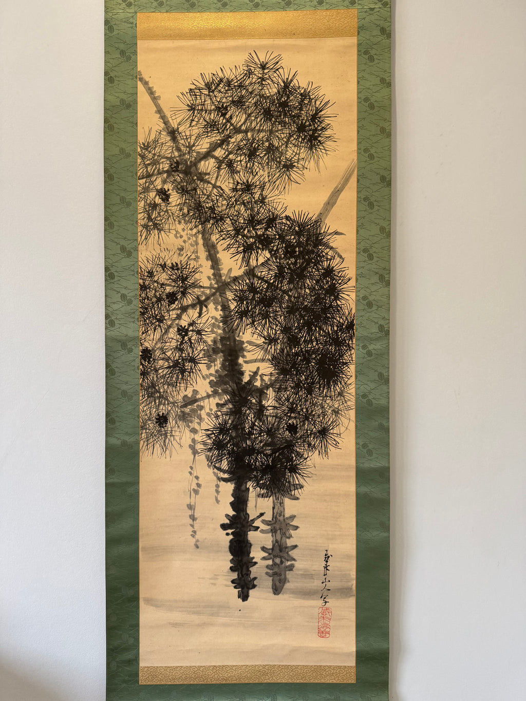Japanese Sumi Ink Tree Kakemono – Hand-Painted Zen Ink Painting