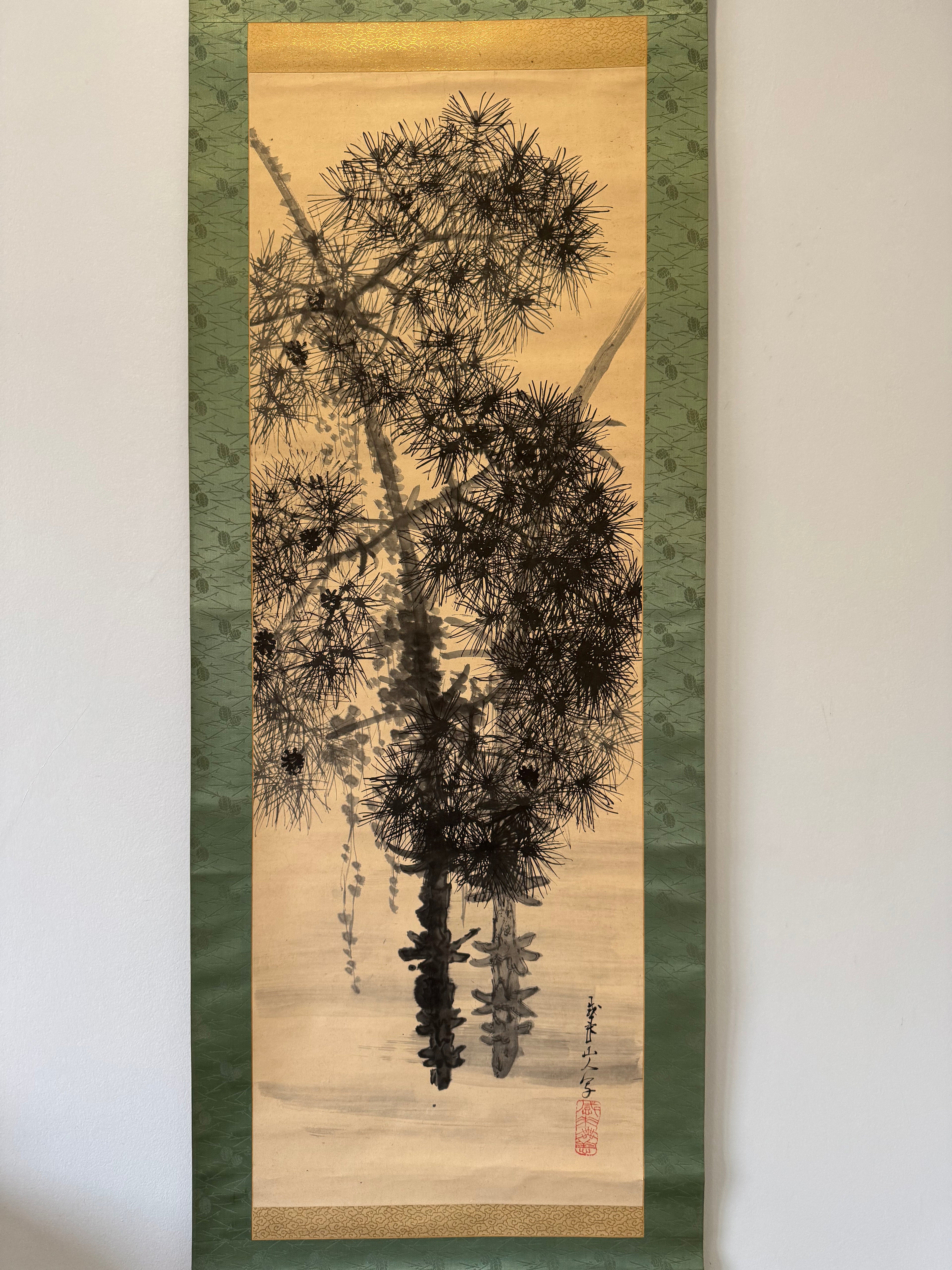 Japanese Sumi Ink Tree Kakemono – Hand-Painted Zen Ink Painting