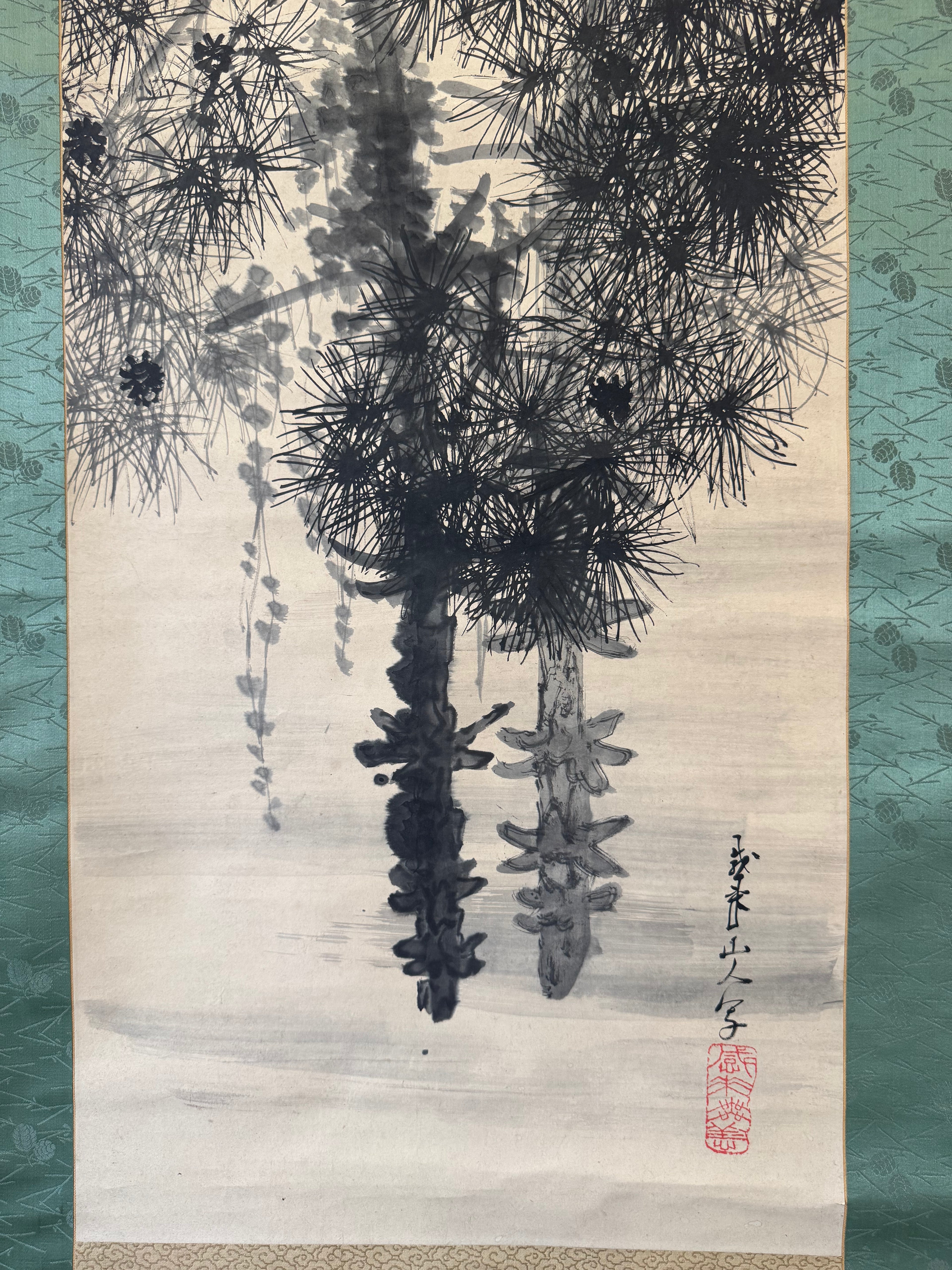 Japanese Sumi Ink Tree Kakemono – Hand-Painted Zen Ink Painting