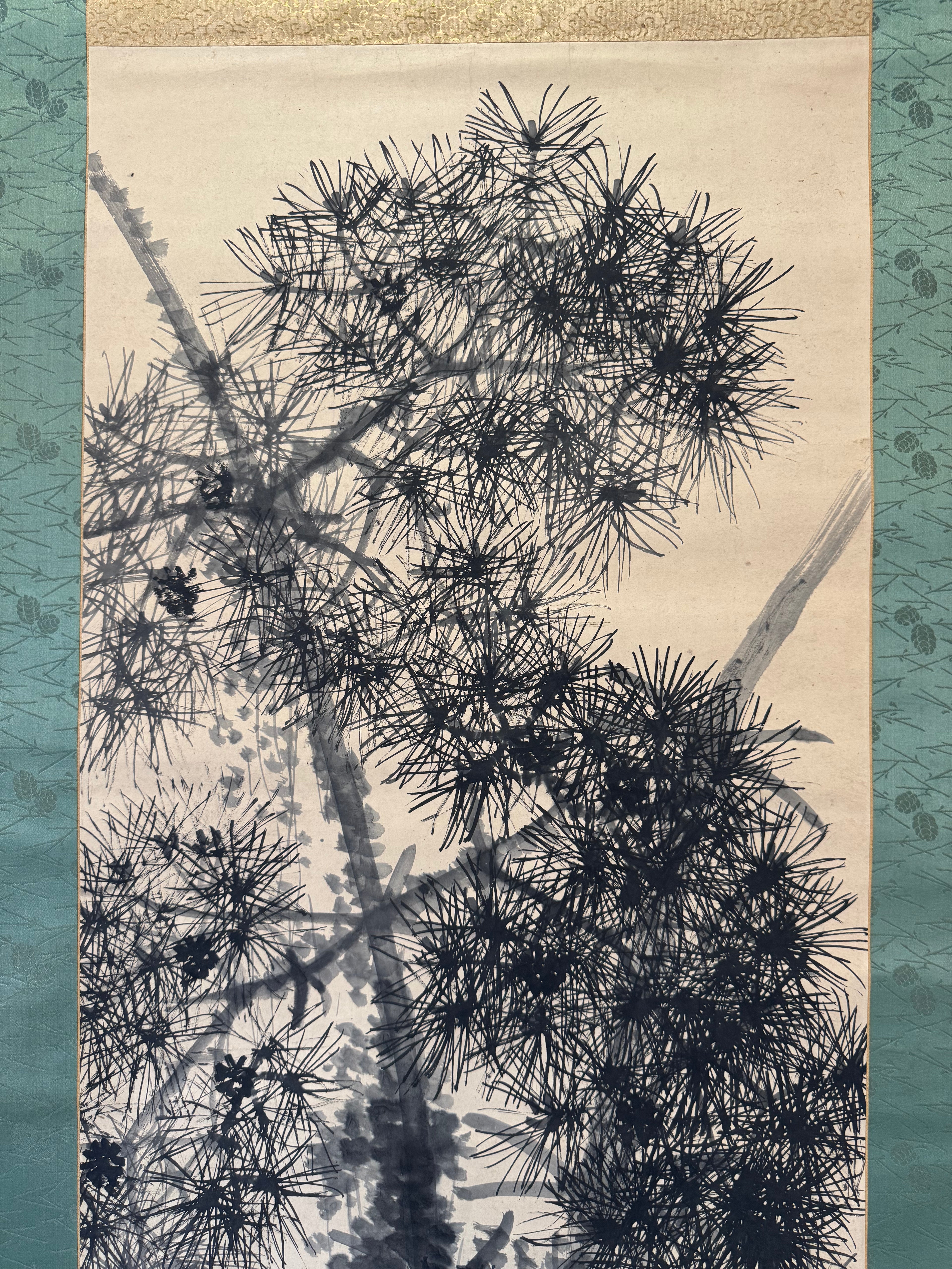 Japanese Sumi Ink Tree Kakemono – Hand-Painted Zen Ink Painting