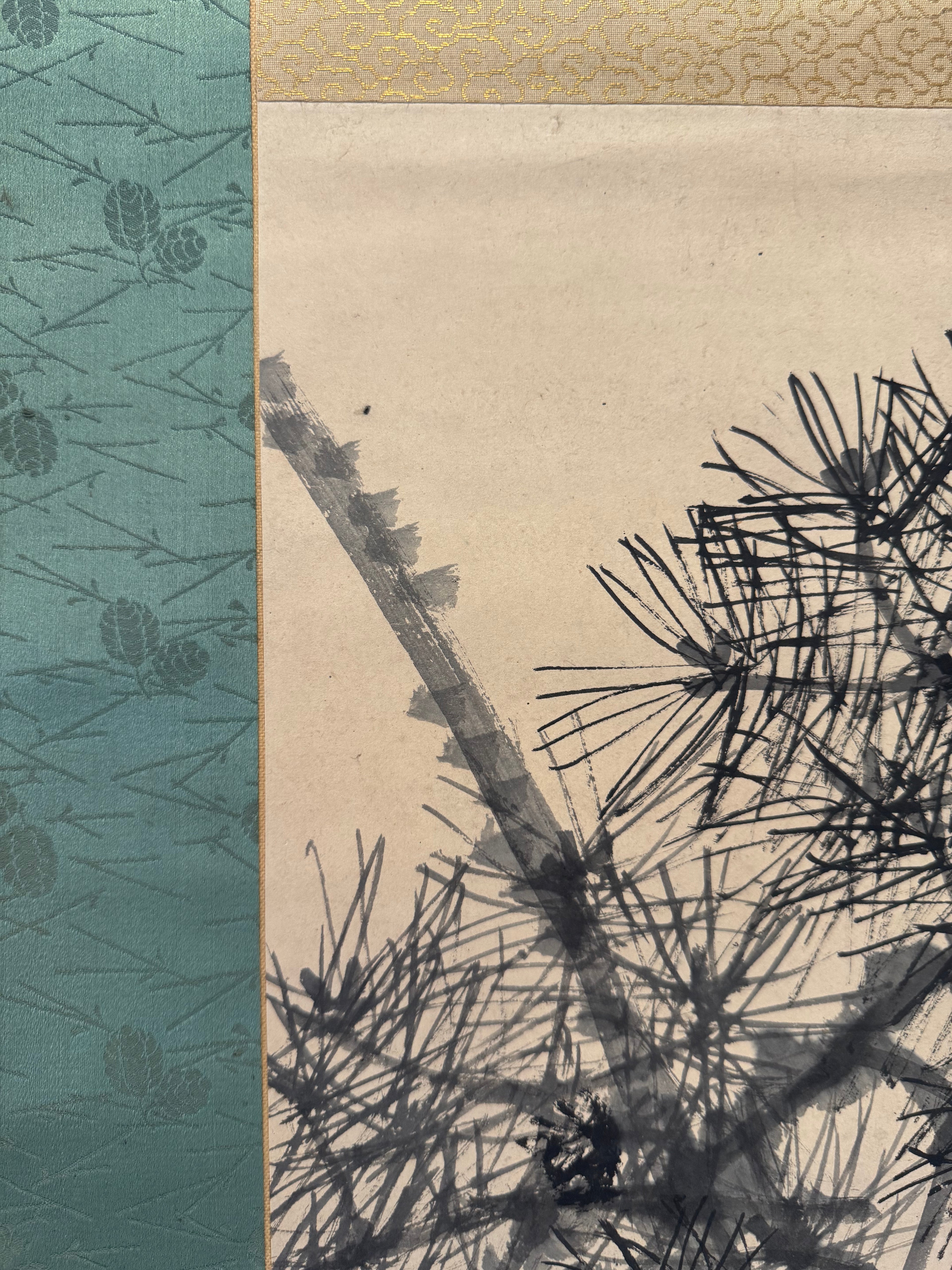 Japanese Sumi Ink Tree Kakemono – Hand-Painted Zen Ink Painting