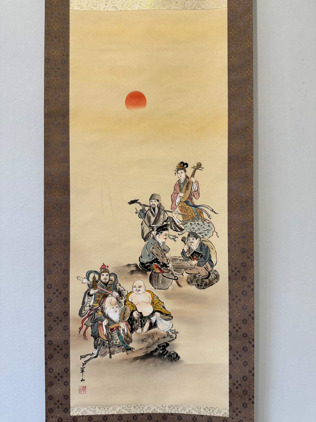 Japanese Seven Lucky Gods Kakemono Scroll Print – Shichifukujin – Symbol of Fortune & Prosperity