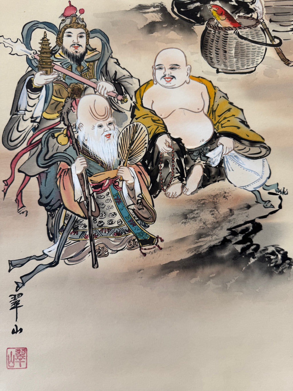 Japanese Seven Lucky Gods Kakemono Scroll Print – Shichifukujin – Symbol of Fortune & Prosperity