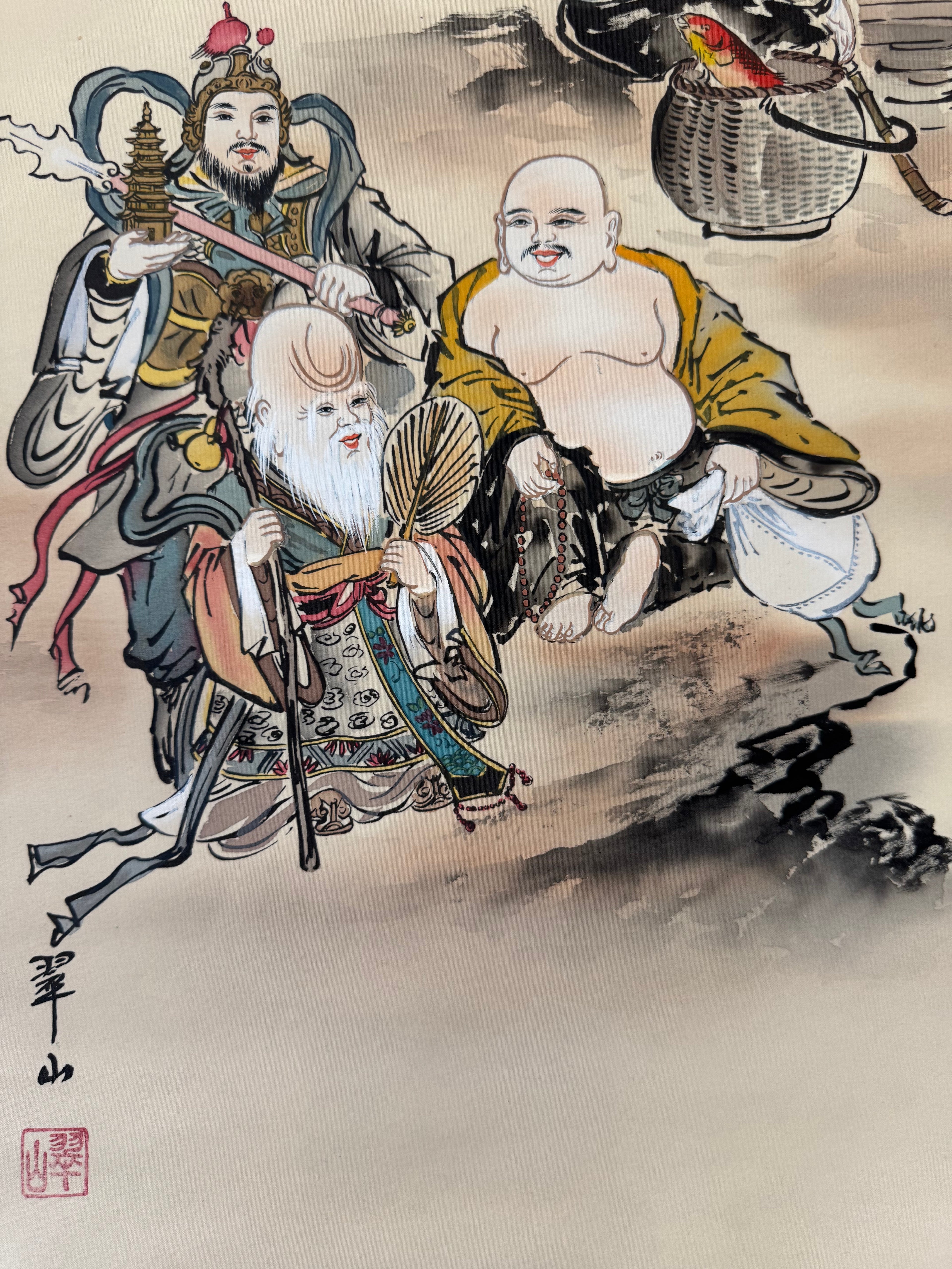 Japanese Seven Lucky Gods Kakemono Scroll Print – Shichifukujin – Symbol of Fortune & Prosperity
