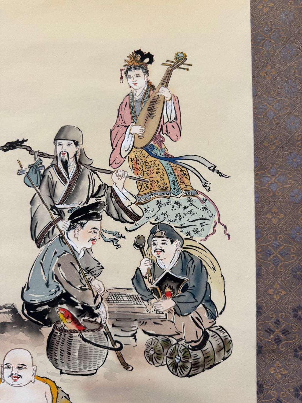 Japanese Seven Lucky Gods Kakemono Scroll Print – Shichifukujin – Symbol of Fortune & Prosperity