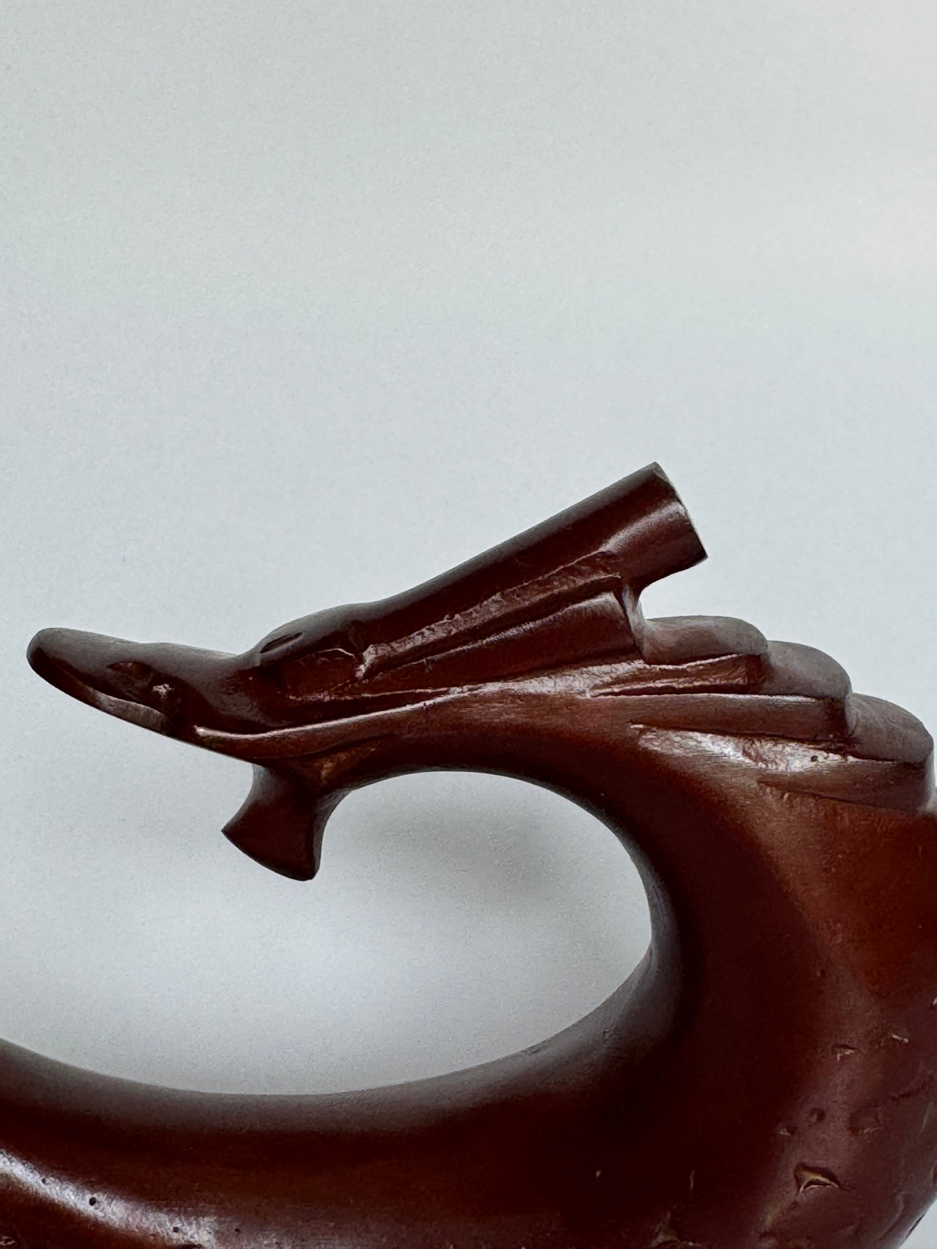 Japanese Stylized Dragon Metal Sculpture – Minimalist Feng Shui Symbol of Power & Prosperity