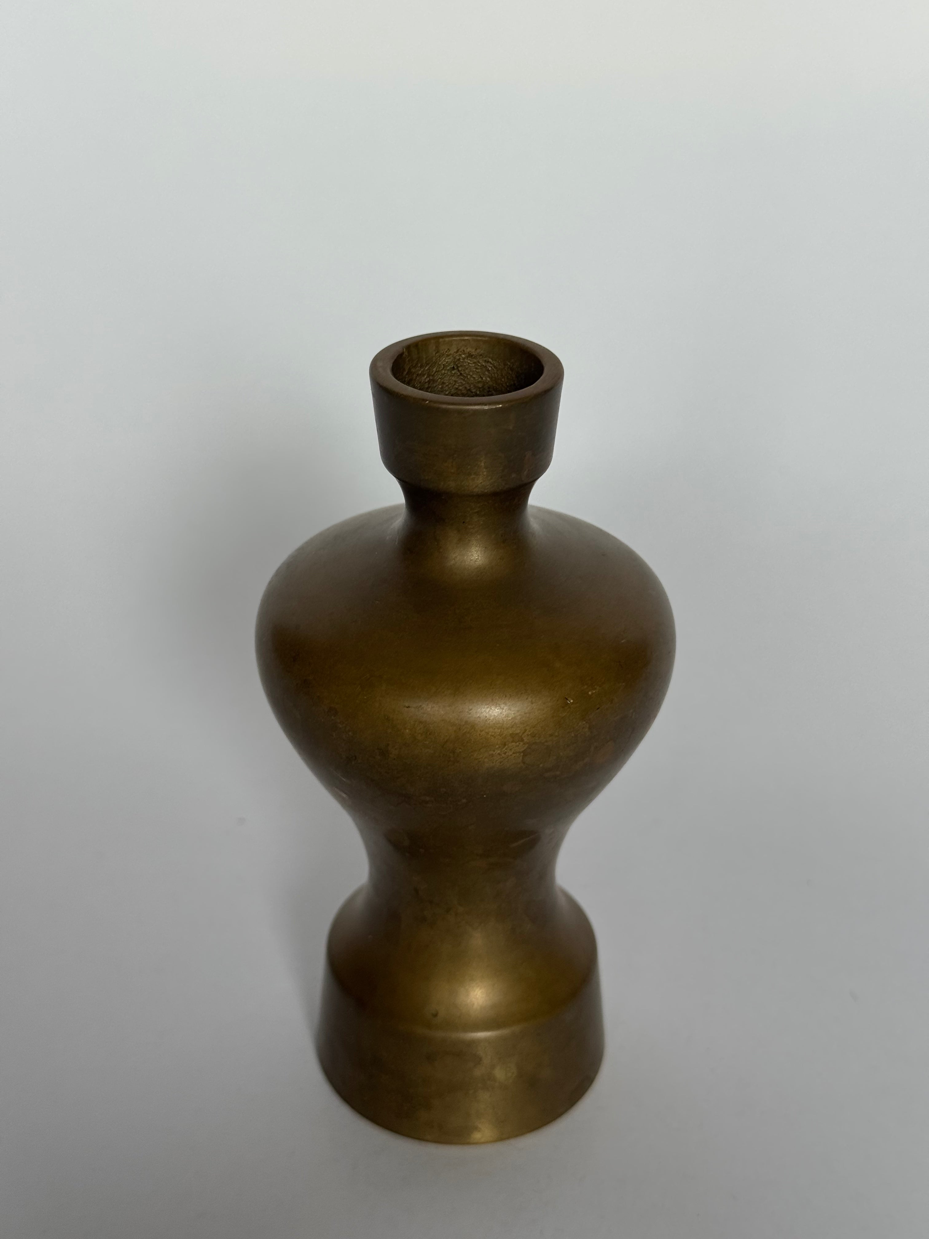 Japanese Bronze Buddhist Flower Vase – Minimalist Hana-ire for Altar & Zen Spaces