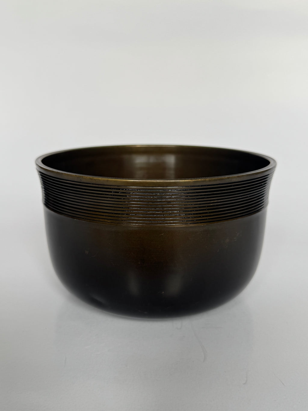 Vintage Japanese Brass Tea Ceremony Water Vessel – Minimalist Chado Utensil with Natural Patina