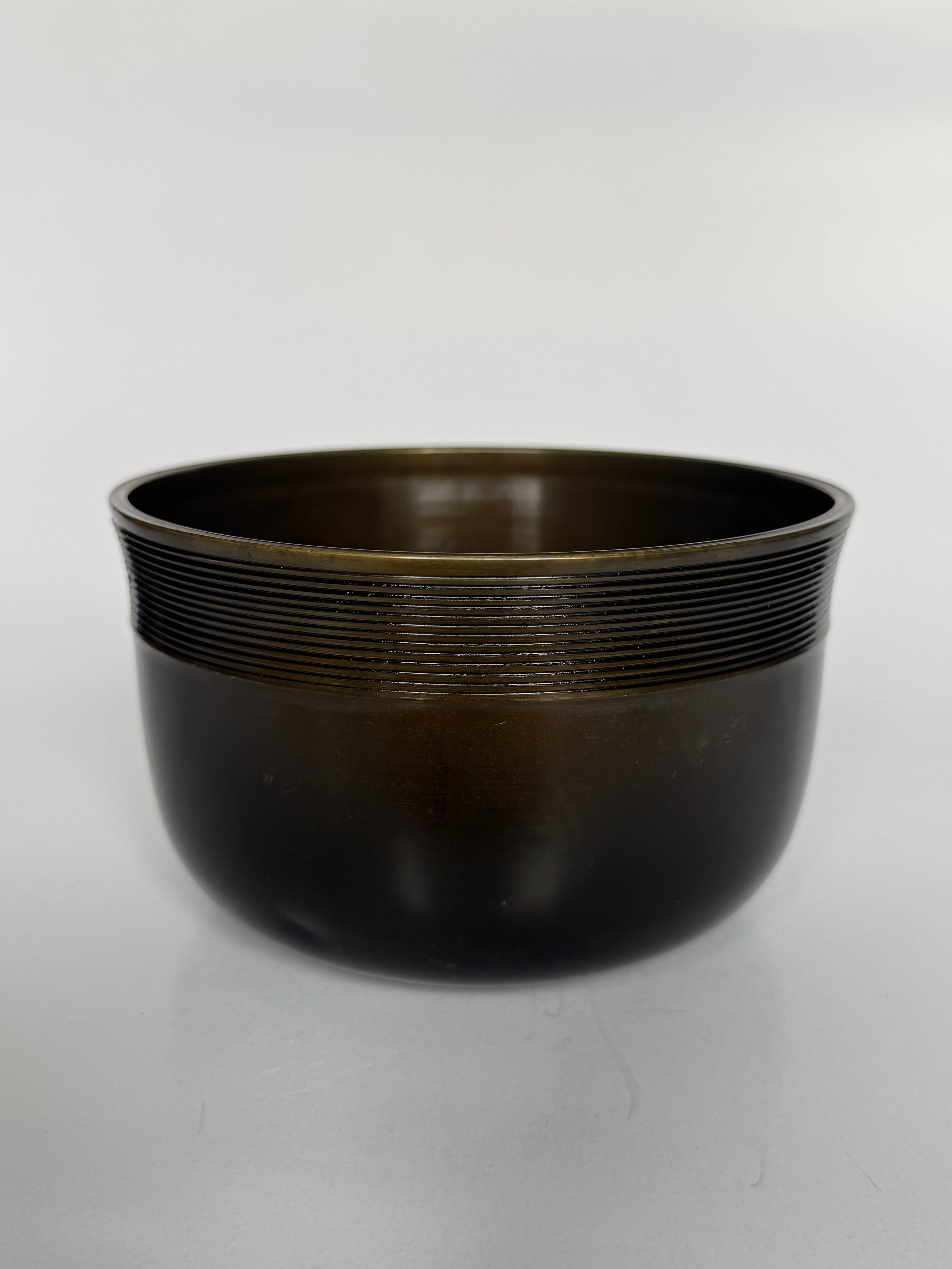 Vintage Japanese Brass Tea Ceremony Water Vessel – Minimalist Chado Utensil with Natural Patina