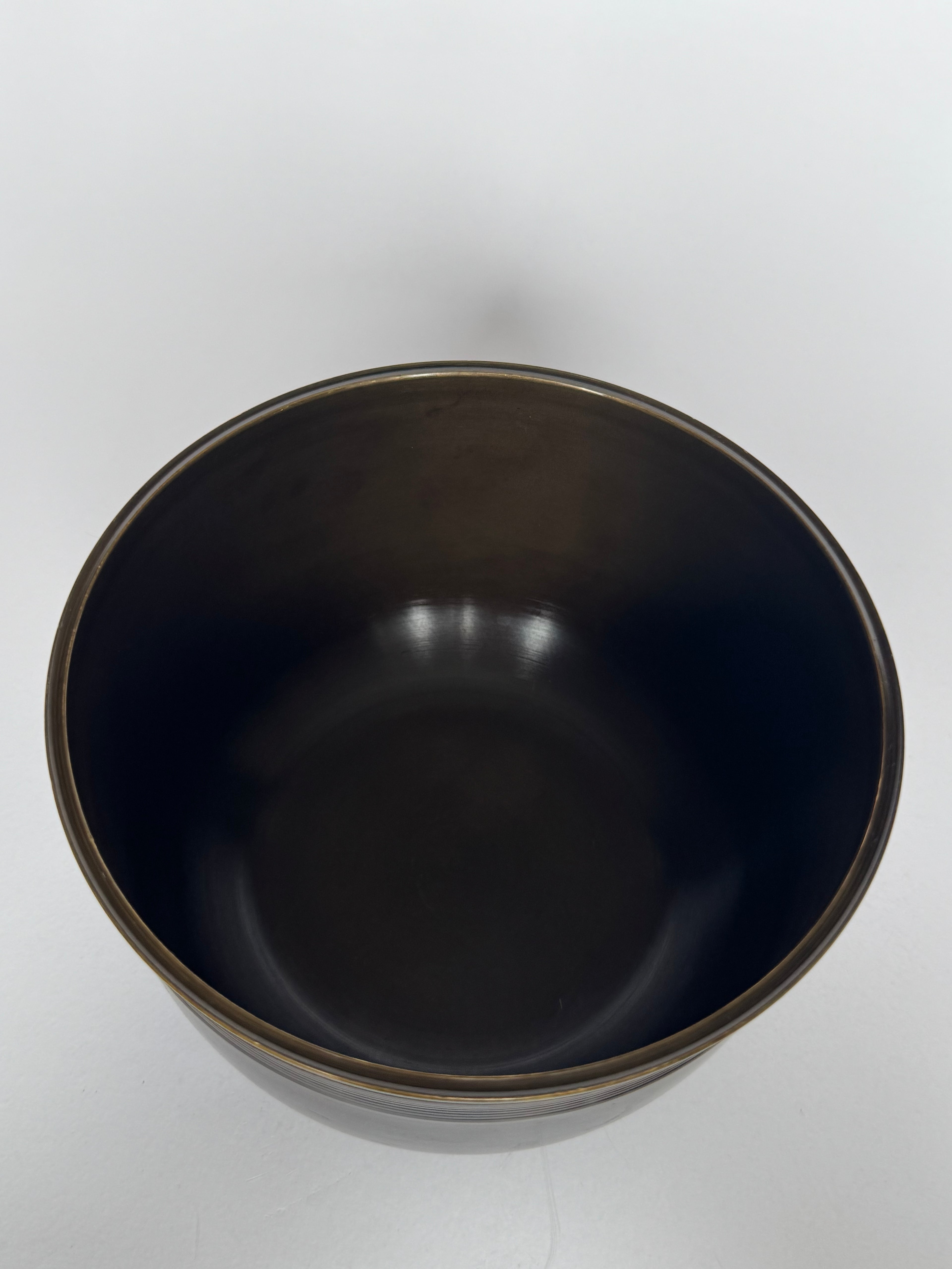 Vintage Japanese Brass Tea Ceremony Water Vessel – Minimalist Chado Utensil with Natural Patina